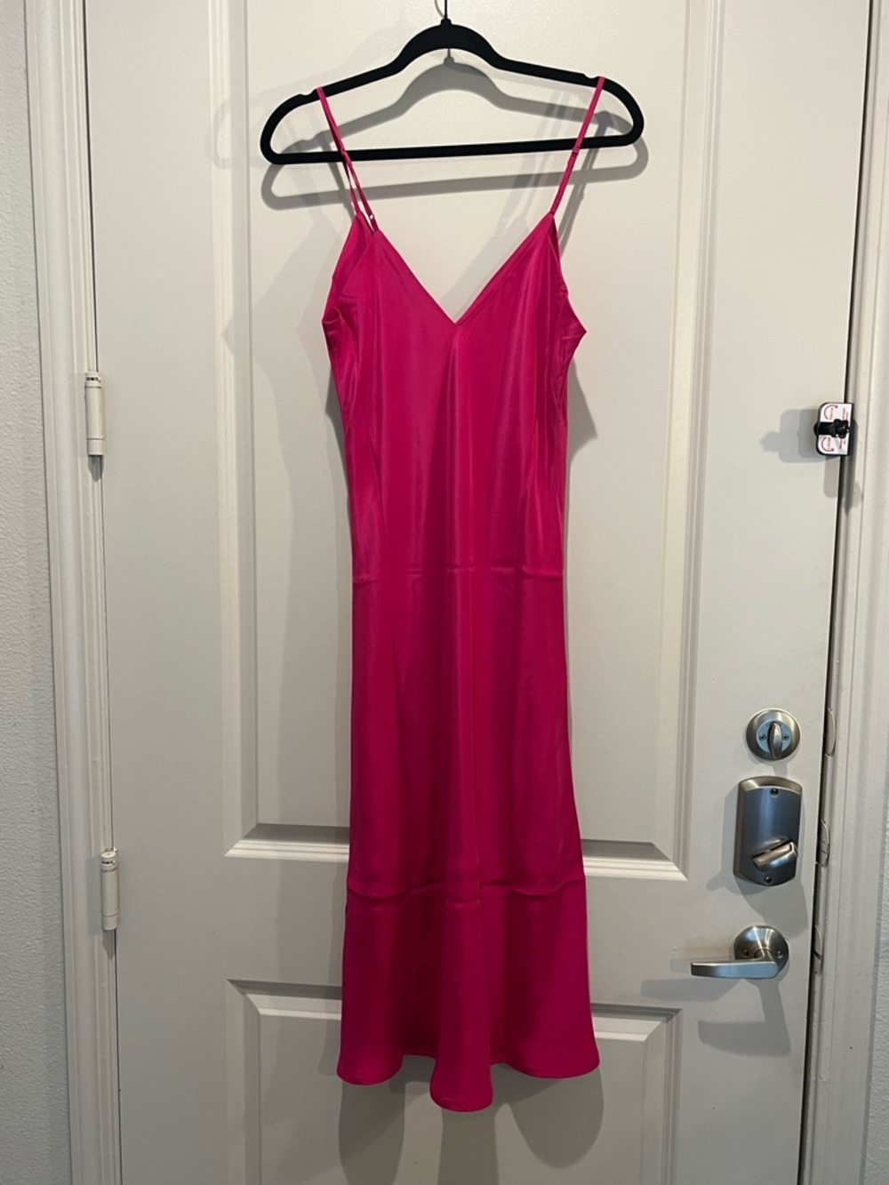 Gold Hawk Pink Silk Slip Dress Lined Bias Cut Size M NWT - Picture 3 of 8